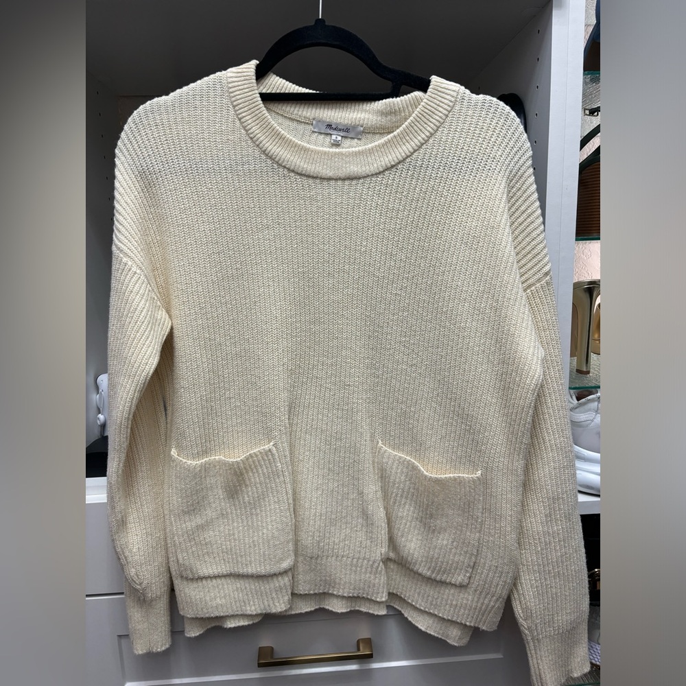 NWOT Madewell cream Pocket Patch Sweater